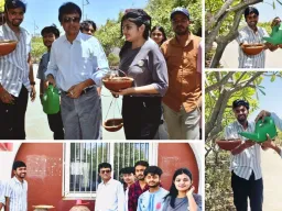 बेजुबान पक्षियों और राहगीरों का आसरा बना एमसीयू, हिन्दी परिवार ने लगाए सकोरे और निःशुल्क प्याऊ