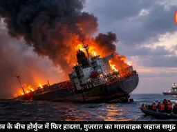होर्मुज स्ट्रेट में गुजरात का मालवाहक जहाज डूबा, 14 क्रू सुरक्षित बचाए गए