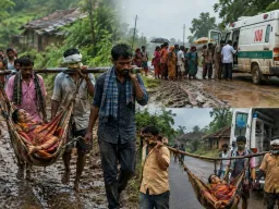 Chhattisgarh: सड़क नहीं तो गांव तक नहीं पहुंची एंबुलेंस, बीमार महिला को ‘झलगी’ में दो किलोमीटर ढोया