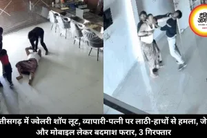 छत्तीसगढ़ में ज्वेलरी शॉप लूट, व्यापारी-पत्नी पर लाठी-हाथों से हमला, जेवर और मोबाइल लेकर बदमाश फरार, 3 गिरफ्तार
