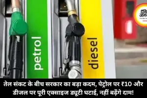 तेल संकट के बीच सरकार का बड़ा कदम, पेट्रोल पर ₹10 और डीजल पर पूरी एक्साइज ड्यूटी घटाई, नहीं बढ़ेंगे दाम!