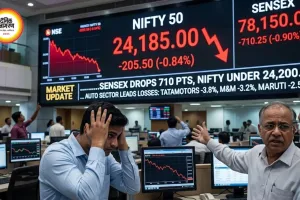 सेंसेक्स 700 अंक टूटा, निफ्टी 24,200 से नीचे; ऑटो शेयरों में बिकवाली