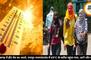 छत्तीसगढ़ में हीट वेव का अलर्ट, रायपुर-राजनांदगांव में 45°C के करीब पहुंचा पारा, आगे और बढ़ेगा