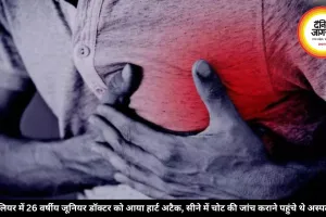 ग्वालियर में 26 वर्षीय जूनियर डॉक्टर को आया हार्ट अटैक, सीने में चोट की जांच कराने पहुंचे थे अस्पताल