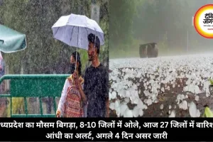 मध्यप्रदेश का मौसम बिगड़ा, 8-10 जिलों में ओले, आज 27 जिलों में बारिश-आंधी का अलर्ट, अगले 4 दिन असर जारी