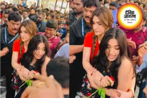 कॉकटेल 2 के प्रमोशन में मची अफरा-तफरी, कृति सेनन ने रश्मिका को भीड़ से बचाया