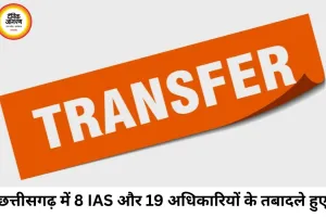 छत्तीसगढ़ में प्रशासनिक फेरबदल: 8 IAS और 19 राज्य सेवा अधिकारियों का तबादला, कई जिलों को मिले नए CEO