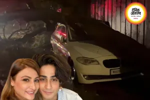 मुंबई की भारी बारिश में उर्वशी ढोलकिया के बेटे क्षितिज की कार पर गिरा पेड़, बड़ा हादसा टला