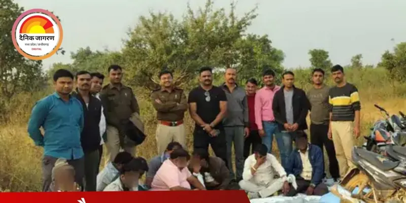 खरगोन में जुआं पकड़ा: 9 गिरफ्तार, 7.56 लाख का माल जब्त