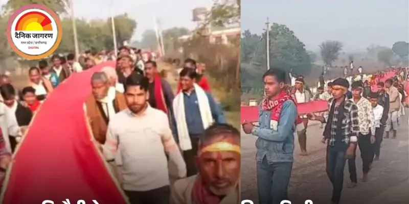 शिवपुरी में 45 किमी लंबी चुनरी यात्रा: चिन्नौदी से कदवाया तक श्रद्धा और एकता का जनसैलाब