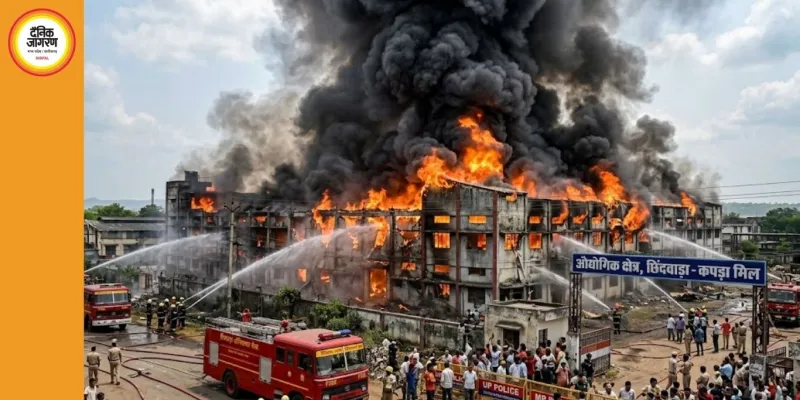 छिंदवाड़ा में डिस्पोजल फैक्ट्री में भीषण आग, दो झुलसे, लाखों का नुकसान
